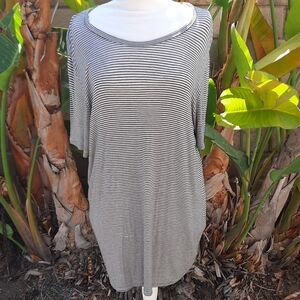 Brandy Melville one size black gray striped dress